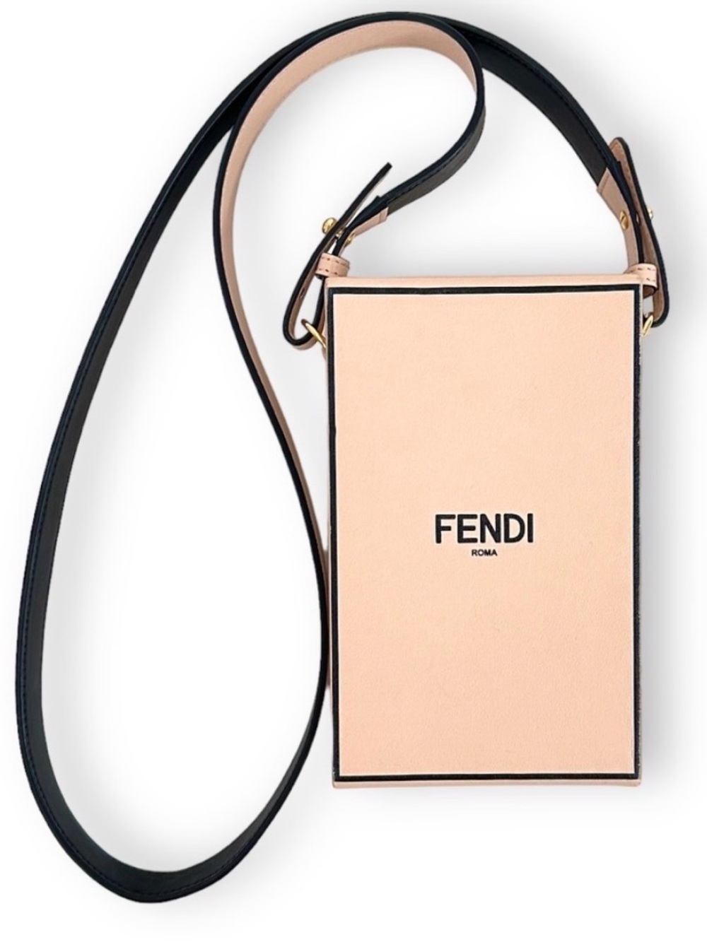 FENDI Pink Vertical Crossbody Logo Box Bag